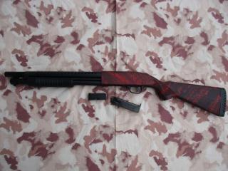 Mossberg M500 Type Spring Power Red Zombie Custom Shotgun 1 Joule
